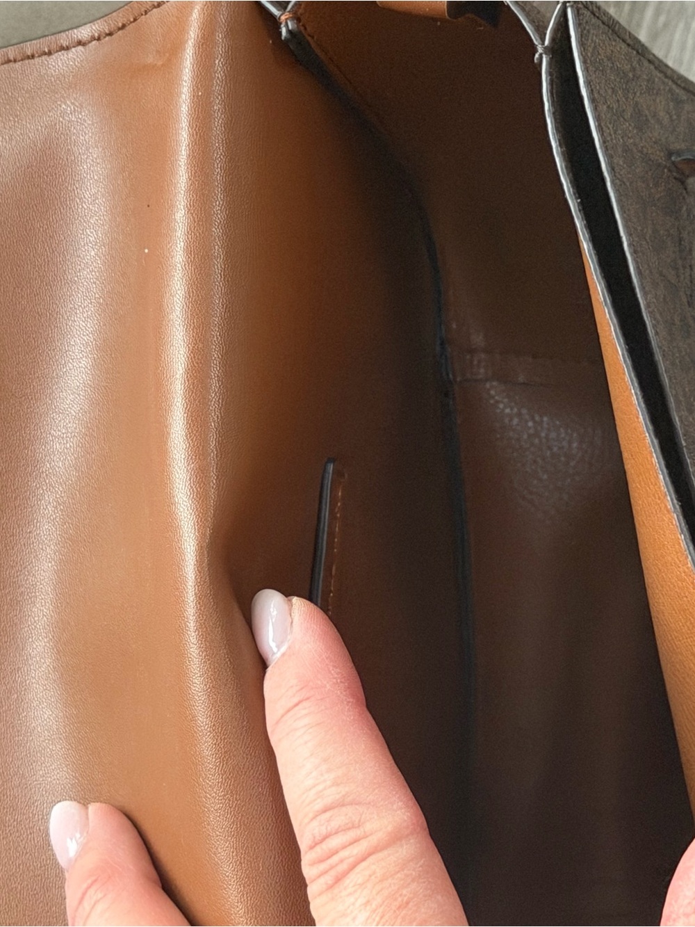 Michael Kors Brown and Dark Brown Logo Crossbody Bag - Picture 4 of 6